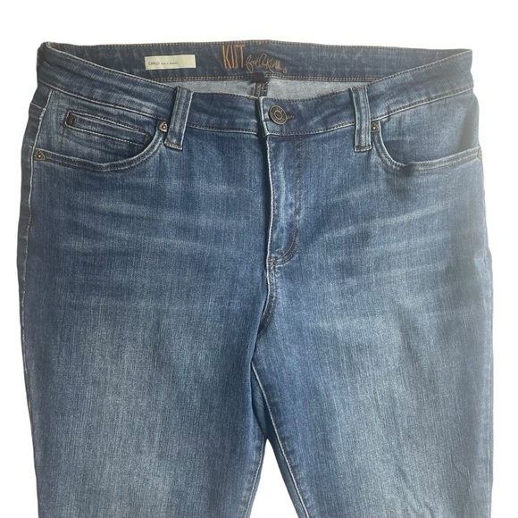 Kut from the Kloth CARLO ankle Skinny Jeans Blue Size 14 NWOT distressed hem - Picture 3 of 10